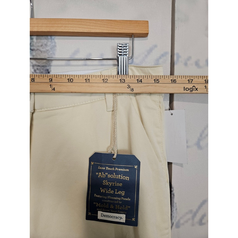 NWT Democracy Wide Leg Pants 8 Cream Ab solution Skyrise High Rise Luxe Touch - Picture 4 of 10